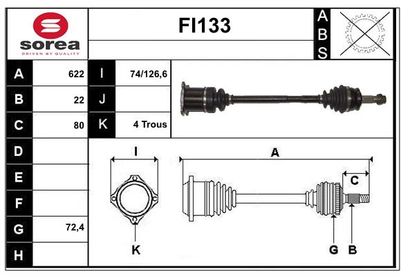 Arbre de transmission SERA FI133