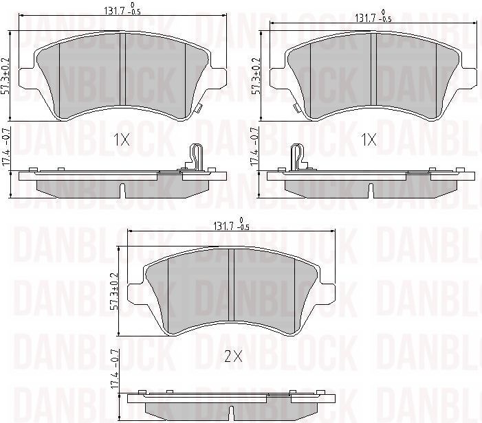 Kit de plaquettes de frein, frein à disque DANBLOCK DB 510815