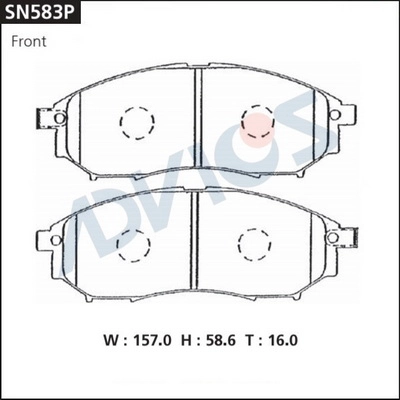 Kit de plaquettes de frein, frein à disque ADVICS SN583P