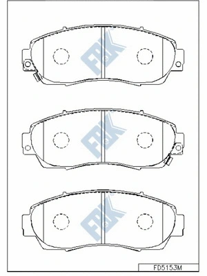 Kit de plaquettes de frein, frein à disque FBK FD5153M