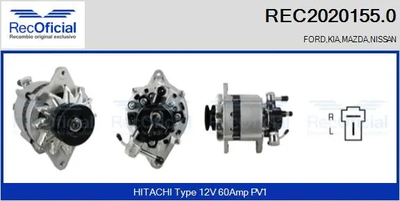 Alternateur RECOFICIAL REC2020155.0