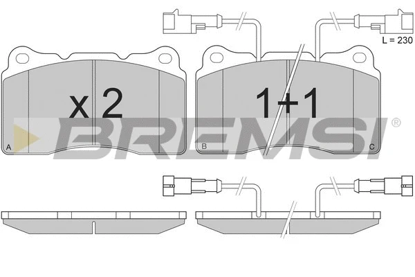 Kit de plaquettes de frein, frein à disque BREMSI BP2836