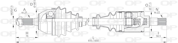 Arbre de transmission OPEN PARTS DRS6030.00