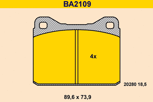 Kit de plaquettes de frein, frein à disque BARUM BA2109