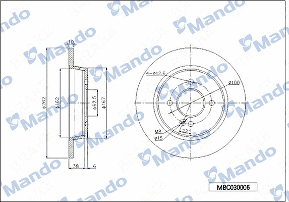 Disque de frein MANDO MBC030006
