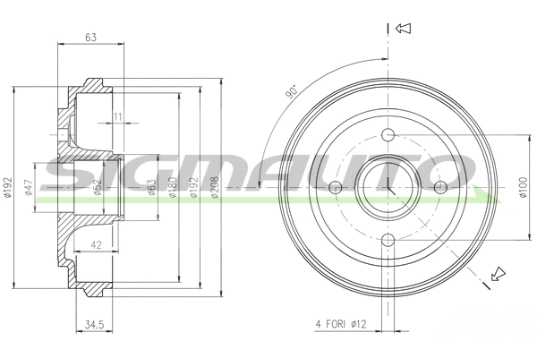 Tambour de frein SIGMAUTO DR5602