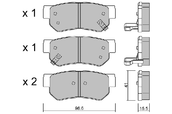 Kit de plaquettes de frein, frein à disque AISIN BPHY-2001