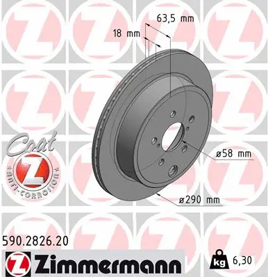 Disque de frein ZIMMERMANN 590.2826.20