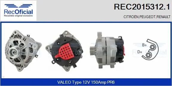 Alternateur RECOFICIAL REC2015312.1