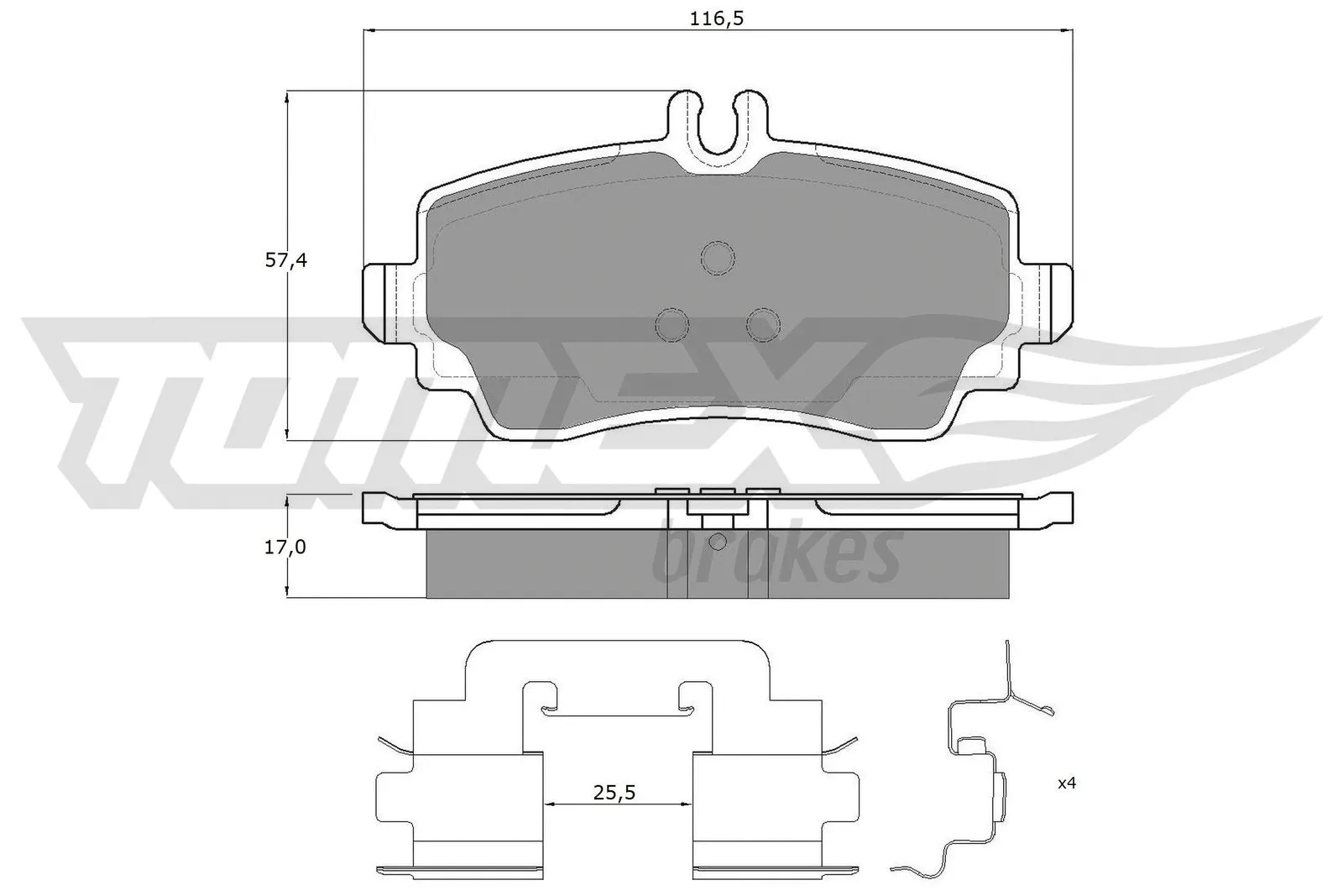 Kit de plaquettes de frein, frein à disque TOMEX Brakes TX 12-76
