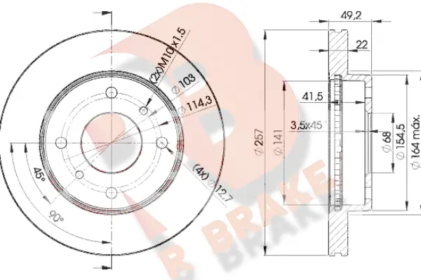 Disque de frein R BRAKE 78RBD27101