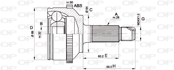 Jeu de joints, arbre de transmission OPEN PARTS CVJ5509.10