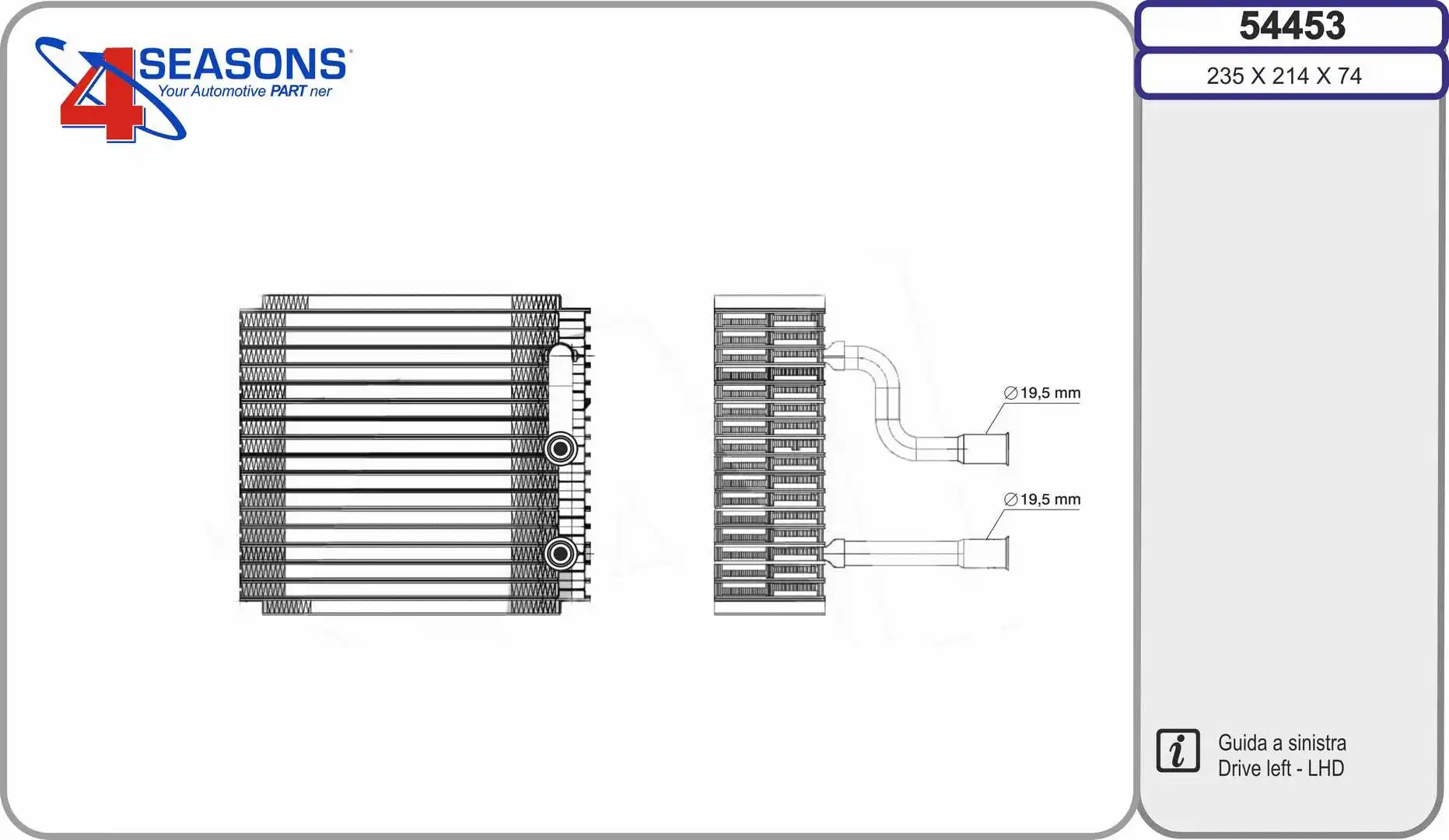 Évaporateur climatisation AHE 54453