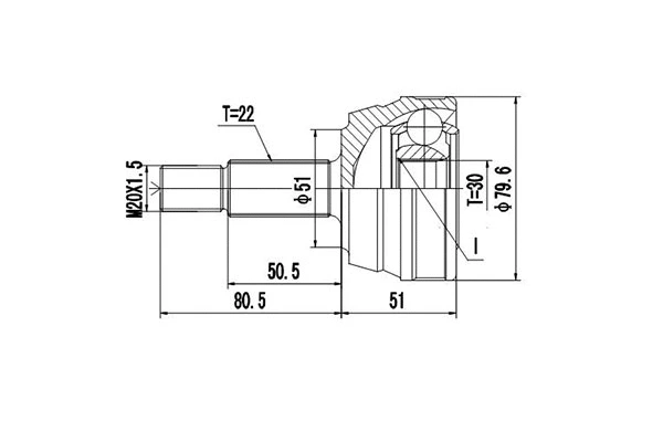 Jeu de joints, arbre de transmission DYNAMATRIX DCV803007
