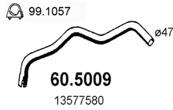 Tuyau d'échappement ASSO 60.5009