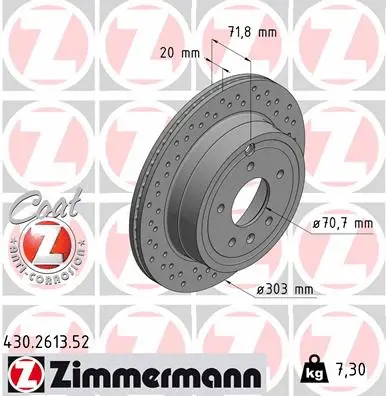 Disque de frein ZIMMERMANN 430.2613.52