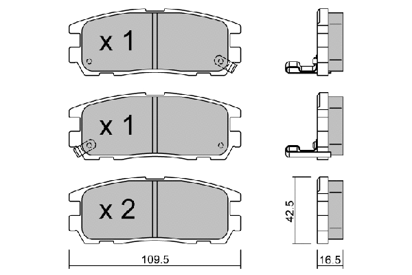 Kit de plaquettes de frein, frein à disque AISIN BPOP-2900