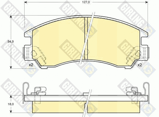 Kit de plaquettes de frein, frein à disque GIRLING 6103809