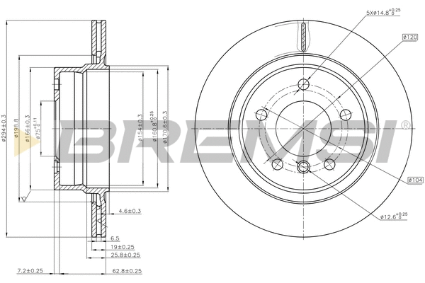 Disque de frein BREMSI CD7285V
