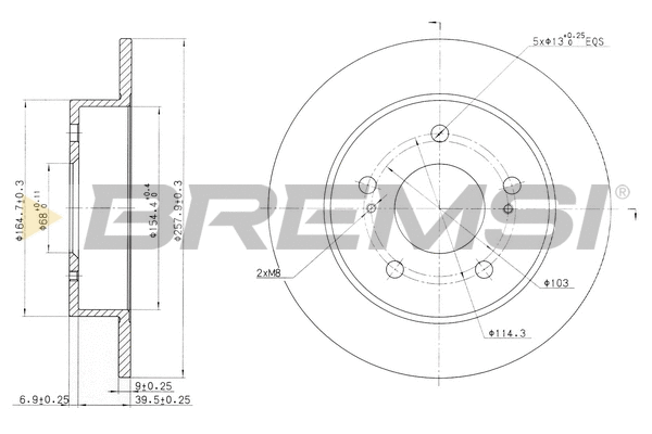 Disque de frein BREMSI CD6863S