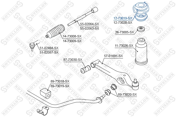 Coupelle de suspension STELLOX 12-73019-SX