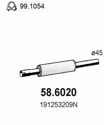 Silencieux central ASSO 58.6020