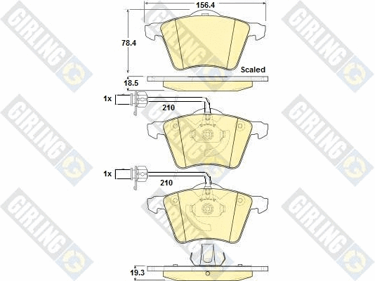 Kit de plaquettes de frein, frein à disque GIRLING 6114592