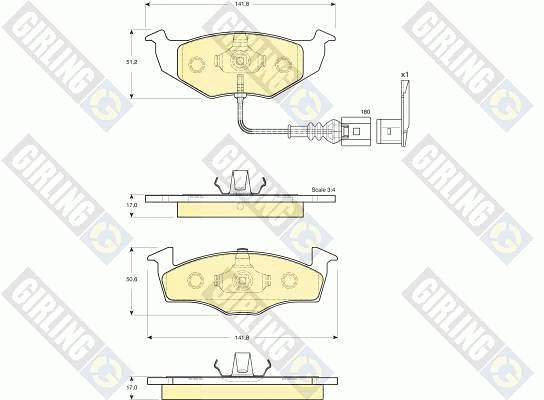 Kit de plaquettes de frein, frein à disque GIRLING 6115862