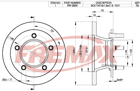 Disque de frein FREMAX BD-0372