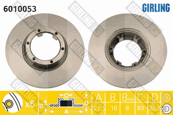 Disque de frein GIRLING 6010053