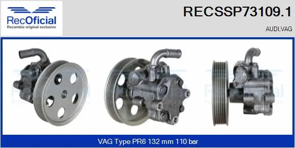 Pompe hydraulique, direction RECOFICIAL RECSSP73109.1