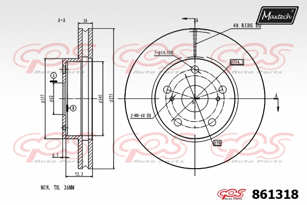 Disque de frein MAXTECH 861318