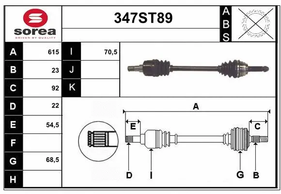 Arbre de transmission STARTCAR 347ST89