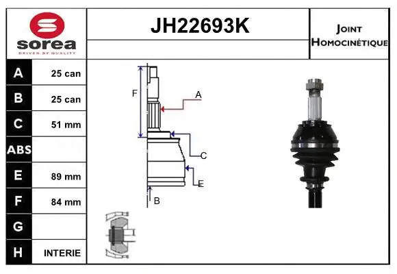Jeu de joints, arbre de transmission SNRA JH22693K