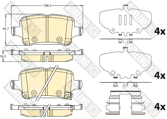 Kit de plaquettes de frein, frein à disque GIRLING 6121848