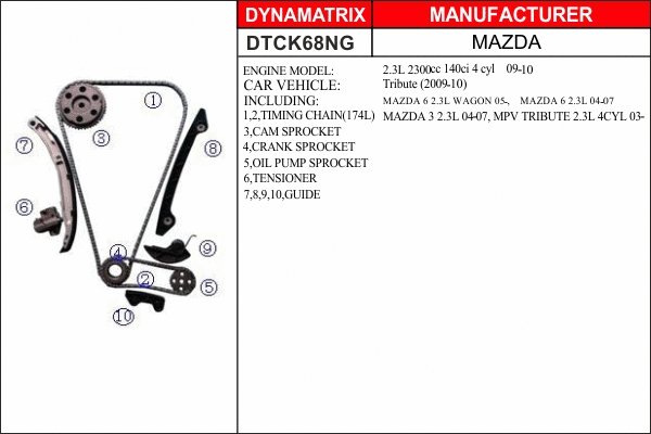 Kit de distribution par chaîne DYNAMATRIX DTCK68NG