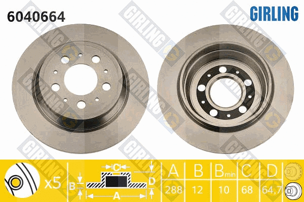 Disque de frein GIRLING 6040664