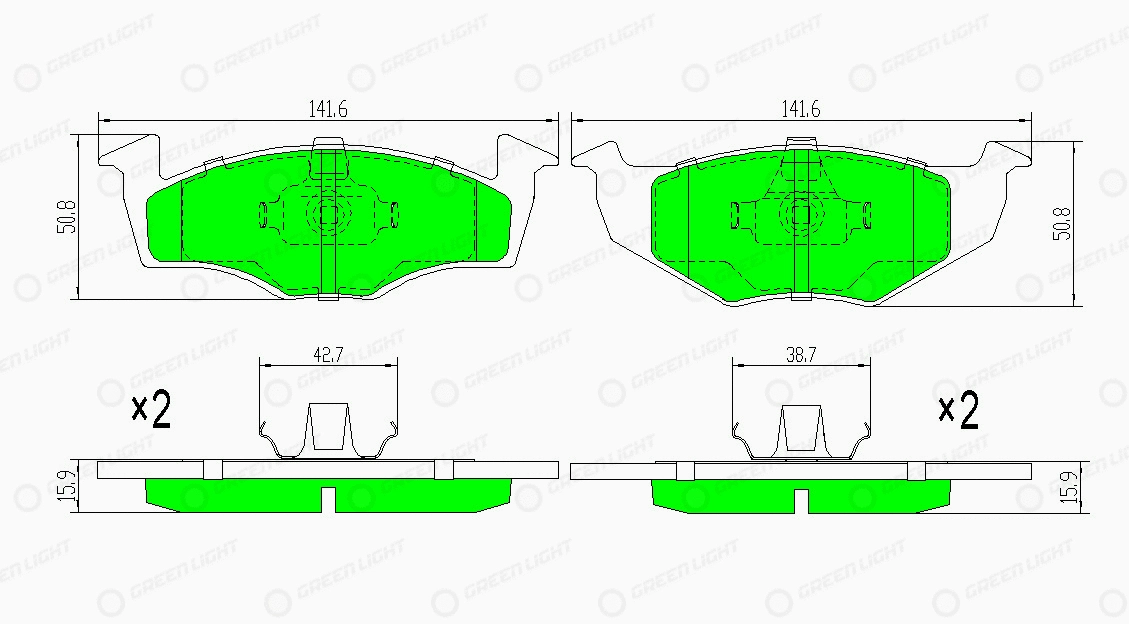Kit de plaquettes de frein, frein à disque Automotive Adriado GLBP0044