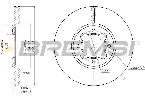 Disque de frein BREMSI CD6410V