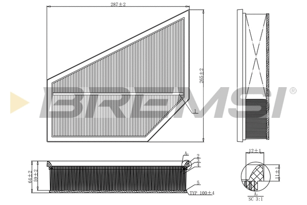 Filtre à air BREMSI FA1215
