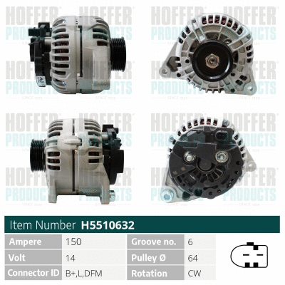 Alternateur HOFFER H5510632