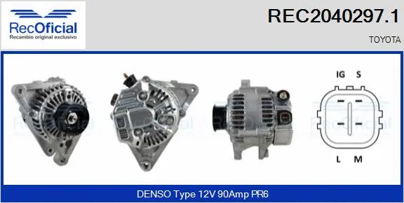 Alternateur RECOFICIAL REC2040297.1