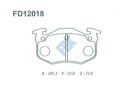 Kit de plaquettes de frein, frein à disque FBK FD12018