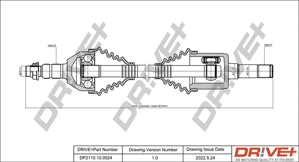 Arbre de transmission Dr!ve+ DP2110.10.0524