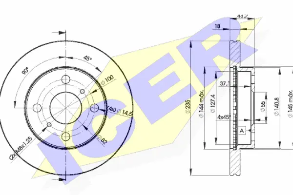 Disque de frein ICER 78BD2020-2