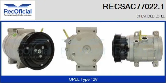 Compresseur, climatisation RECOFICIAL RECSAC77022.1