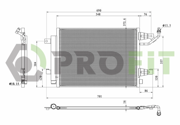 Condenseur, climatisation PROFIT 1770-0253