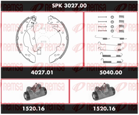 Kit de freins, freins à tambours REMSA SPK 3027.00