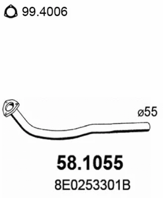 Tuyau d'échappement ASSO 58.1055