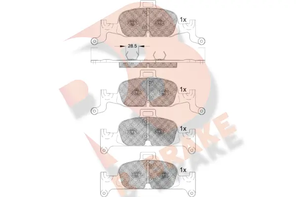 Kit de plaquettes de frein, frein à disque R BRAKE RB2279